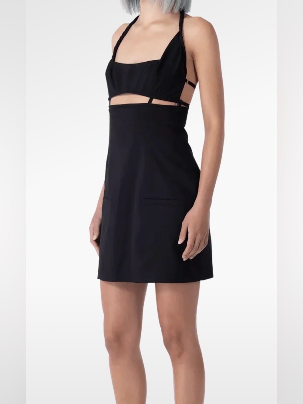 Jacquemus Black Backless Cutout Halter Dress - Picture 2 of 11